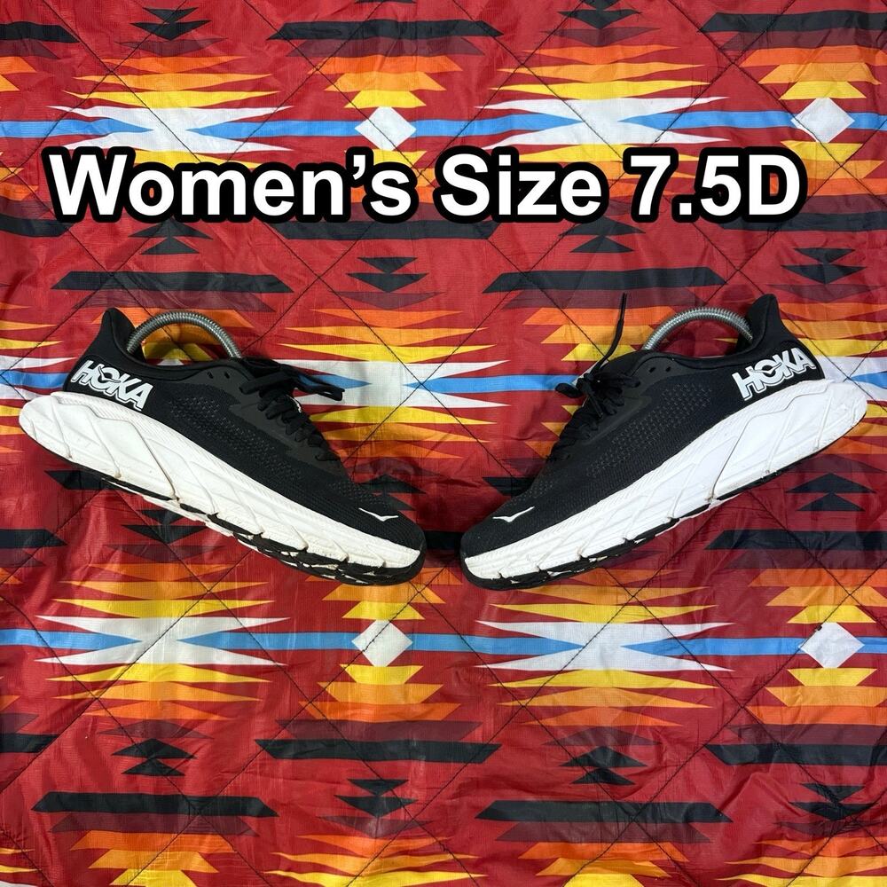 Hoka One One ARAHI 7 Black White Shoes 1147890 BWHT Women’s Size 7.5 D